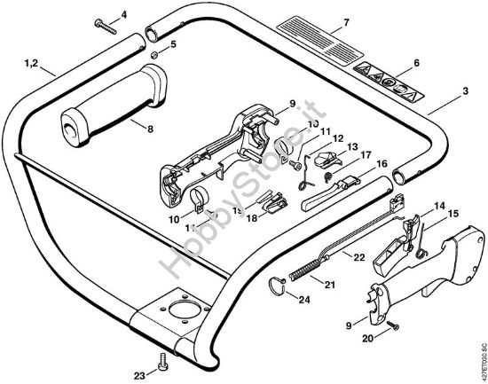 Manico tubolare, impugnatura di comando BT 120 C BT 120 C brand Stihl